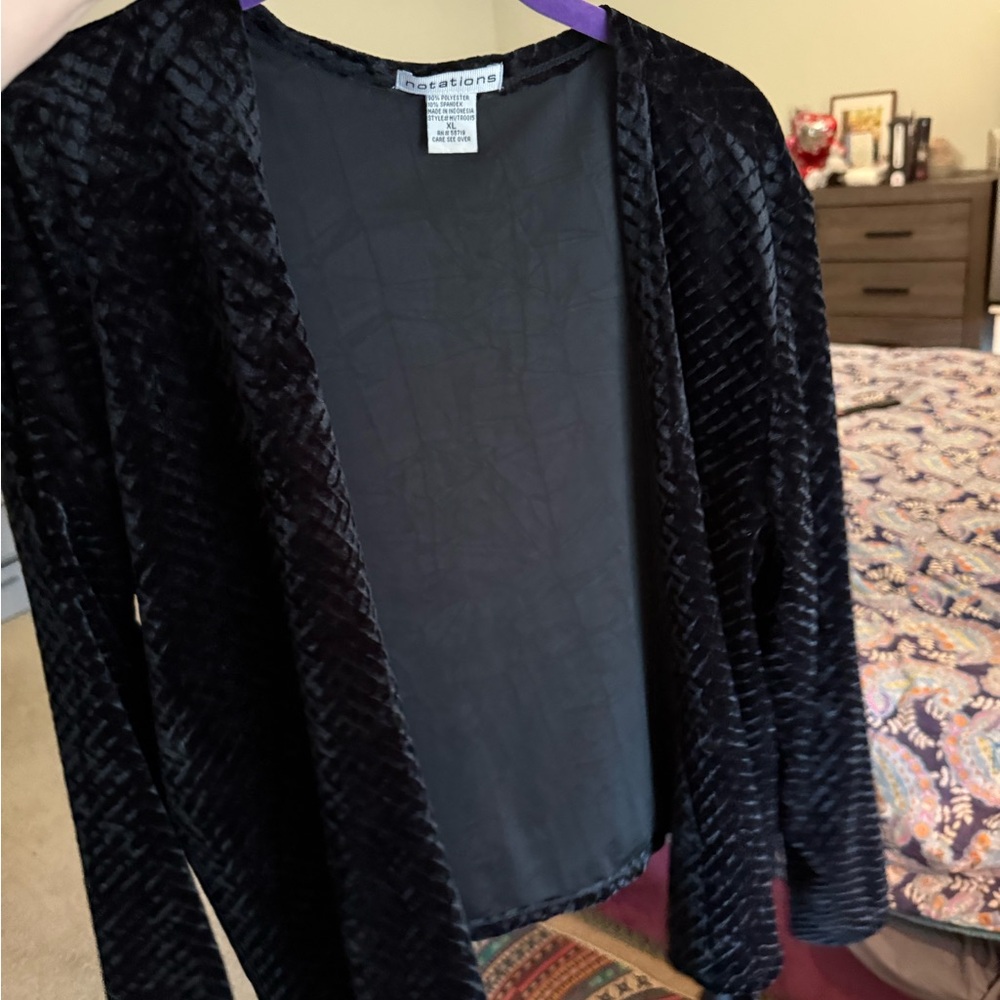 Notations Black Textured Women's Cardigan